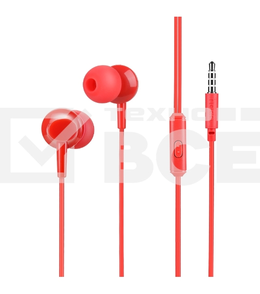 Проводные наушники-вставки с микрофоном Hoco M14 Red