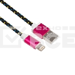Кабель Rexant (18-4245) USB кабель для iPhone 5/6/7 моделей, шнур в тканевой оплетке, черный, фото2