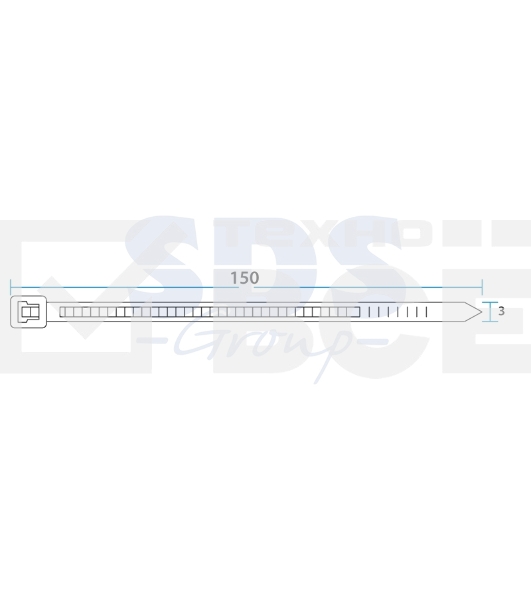 Хомут-стяжка кабельная нейлоновая Rexant 150 x2,5 мм, черная, упаковка 100 шт.