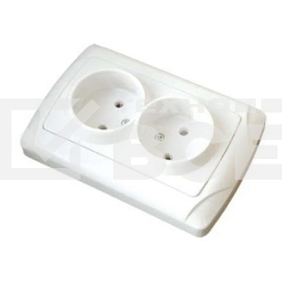 Розетка 2-м СП Маргарита 16А IP20 бел. Universal М0102