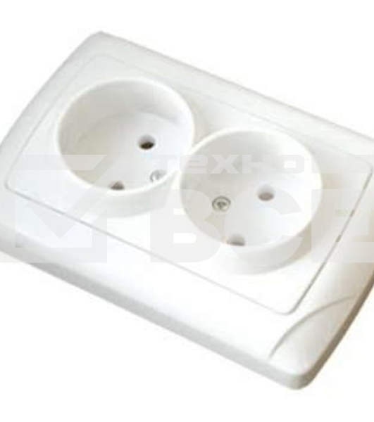 Розетка 2-м СП Маргарита 16А IP20 бел. Universal М0102
