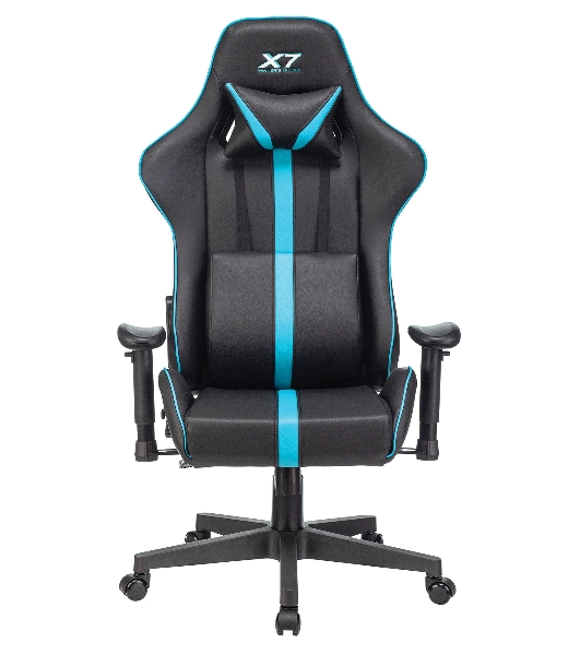 Кресло игровое A4Tech X7 GG-1200 черный/голубой искусственная кожа крестовина пластик