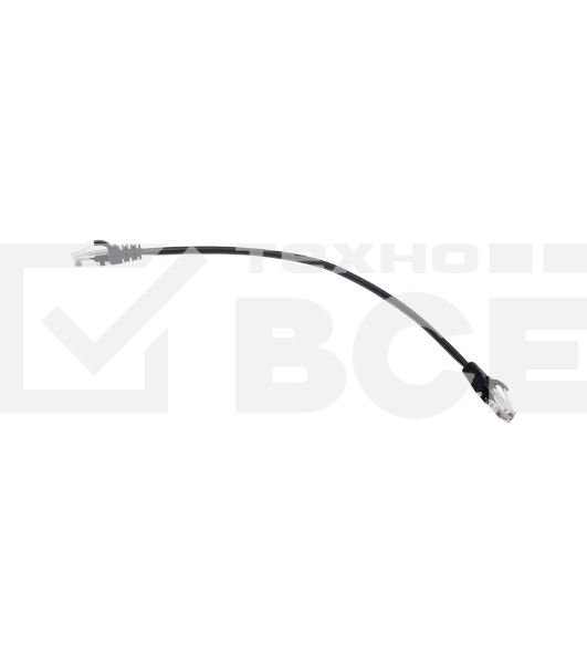 Патч-корд U/UTP, CAT 5e, RJ45-RJ45, 26AWG, ZH нг(А)-HF, черный, 0,3м Rexant