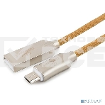 Кабель USB 2.0 Cablexpert CC-P-mUSB02Gd-1.8M, AM/microB, серия Platinum, длина 1.8м, золотой, блистер, фото2