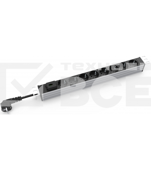Блок распределения питания RakTek RTSM1608S01 гор.размещ. 8xSchuko Schuko 2м