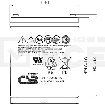 Батарея CSB HRL 1225W (12V 6Ah) F2, фото5
