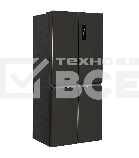 Холодильник Maunfeld MFF183NFSBE черная нержавеющая сталь трехкамерный инвертор 405л морозилка снизу