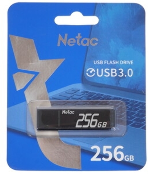 Флешка USB Netac U351 (NT03U351N-256G-32BK), 256Gb, USB 3.0, R/W 110/45, черный