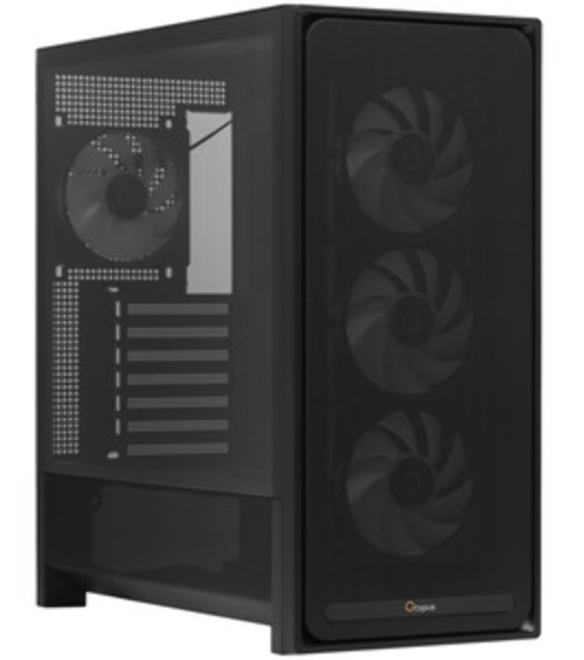 Корпус Ocypus Delta C70 BK ARGB, Midi-Tower, чёрный, 4 x 120 мм
