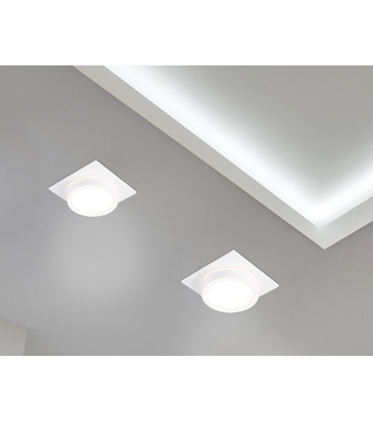 Светильник Ambrella light TN52421 WH/FR белый/белый матовый GX53 max 12W 105*105*45