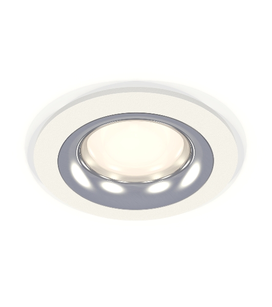 Комплект встраиваемого светильника Ambrella light XC7621003 SWH/PSL белый песок/серебро полированное MR16 GU5.3 (C7621, N7012)