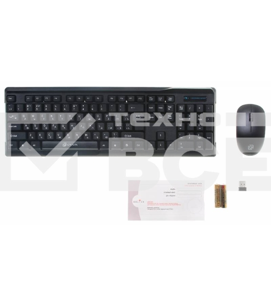 Беспроводной комплект клавиатура + мышь Oklick 230M Black 2.4ГГц Nano Receiver USB
