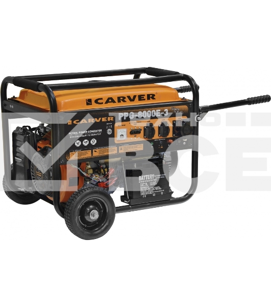 Электрогенератор бензиновый Carver PPG- 8000E-3, 6.5 кВт, 78 дБ, 88 кг