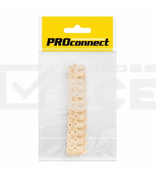 Колодка клеммная КВ-10 PROconnect, 10А, 10 мм², индивидуальная упаковка, 1 шт.