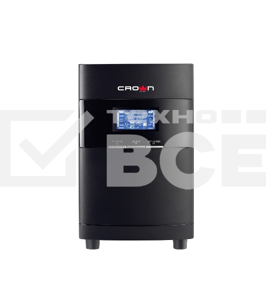 Источник бесперебойного питания CROWN On-Line CMUOA-350-1K EURO 1000VA/900W, корпус металл, TOWER, АКБ 3*12V/7AH, PF-0.9, AVR 110-300V, порт RJ-11/45+USB/RS-232, EPO, розетки 2*EURO, входной кабель 2 м, вентилятор охлаждения, автомат, слот для SNMP, порт 