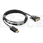 Кабель аудио-видео Buro 1.1v DisplayPort (m)/DVI-D (Dual Link) (m) 2м. Позолоченные контакты черный (BHP DPP_DVI-2), фото 1