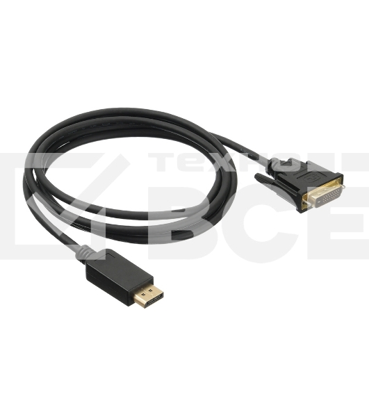 Кабель аудио-видео Buro 1.1v DisplayPort (m)/DVI-D (Dual Link) (m) 2м. Позолоченные контакты черный (BHP DPP_DVI-2)