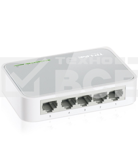 Коммутатор TP-Link SOHO TL-SF1005D Коммутатор 5-port 10/100M mini Desktop Switch, 5 10/100M RJ45 ports, Plastic case
