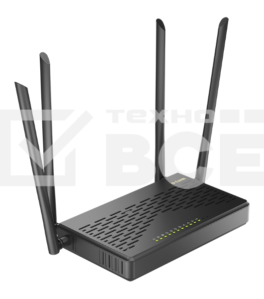 Роутер беспроводной D-Link DIR-825 (DIR-825/GFRU/R3A) AC1200 10/100/1000BASE-TX/4G черный