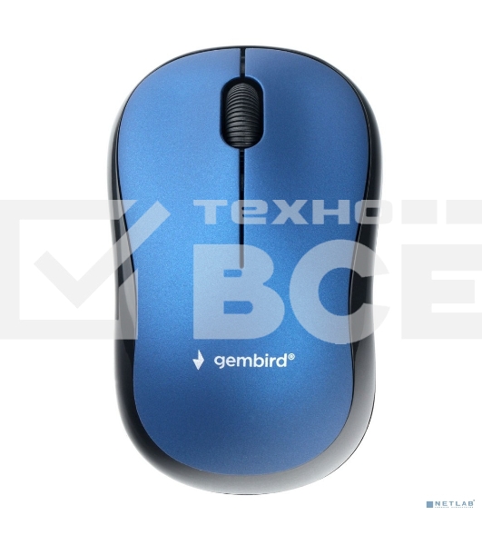 Мышь беспроводная Gembird MUSW-265 синий, 1000 dpi, радиоканал, USB, кнопки - 3