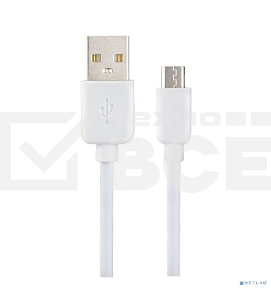 Кабель PERFEO USB2.0 A вилка - Micro USB вилка, белый, 1 м, бокс (U4007)