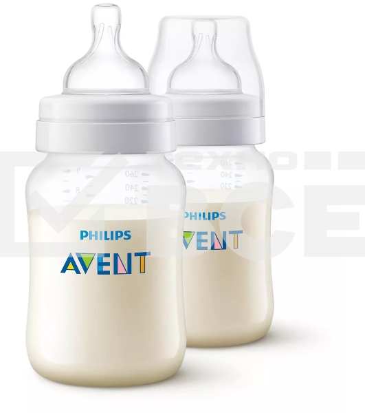 Бутылочка для кормления, Anti-colic 1+ мес., 260 мл, 2 шт.
