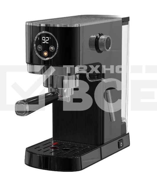 Кофеварка рожковая Korting KCM 1002 EN чёрный, молотый, 1.2 л, 1350 Вт, 20 бар