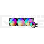 Система охлаждения PCCooler DA360 Pro ARGB BK (300W, 360mm, Black, ARGB/ Fans: 3x120mm, 75.8CFM, 33.7dBA, 2200RPM/ Pump height 57mm, 28dBA, 3000RPM, Rad thickness 27mm/ S: 1851, 1700, 1200, 20XX, 115X, AM5, AM4), фото3