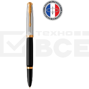 Ручка перьевая Parker 51 Premium (CW2169030) Black St.Steel GT F сталь нержавеющая подар.кор.