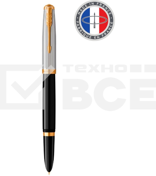 Ручка перьевая Parker 51 Premium (CW2169030) Black St.Steel GT F сталь нержавеющая подар.кор.