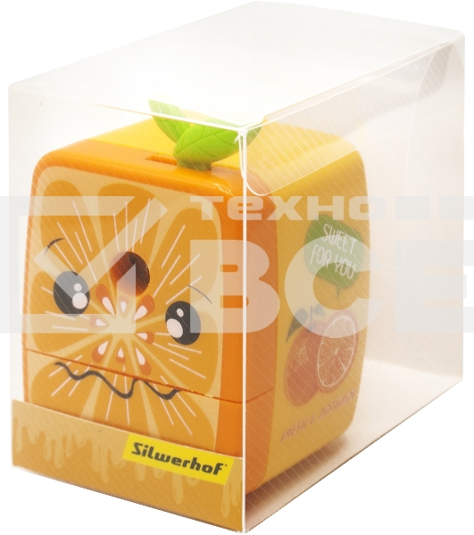 Точилка для карандашей механическая Silwerhof Vitamin C лимон Монстрики 1 отверстие пластик ассорти коробка