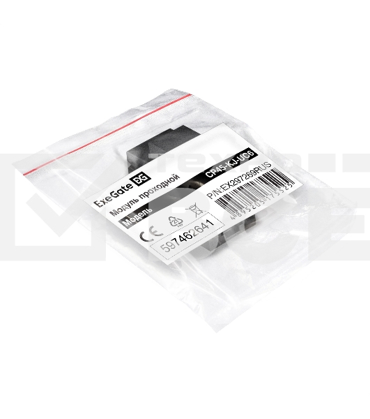 Модуль проходной ExeGate CP45-KJ-UC6 (RJ45-RJ45 формата Keystone Jack, Кат.6, неэкранированный)