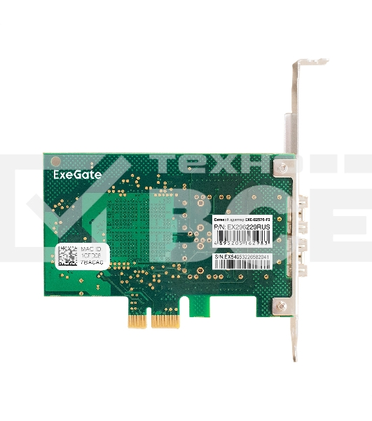 Комплект: Сетевой адаптер SFP ExeGate EXE-82576-F2 + 2xТрансивер Multi-Mode до 550м ExeGate EXT-1G-MM850-LC2-550M (EX296229RUS: PCI-E x1 v2.0, порты 2x SFP (10/100/1000Mb/s), Gigabit Server NIC Intel Chipset 82576-F2 + 2xEX298329RUS: Tx:850/Rx:850 нм, до 