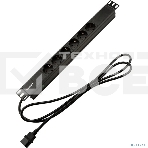 Блок распределения питания Rexant для 19' шкафов, горизонтальный, 6 розеток СЕЕ 7/4, 10A, без выкл, алюм корп, шнур 2м, вилка C14, фото9