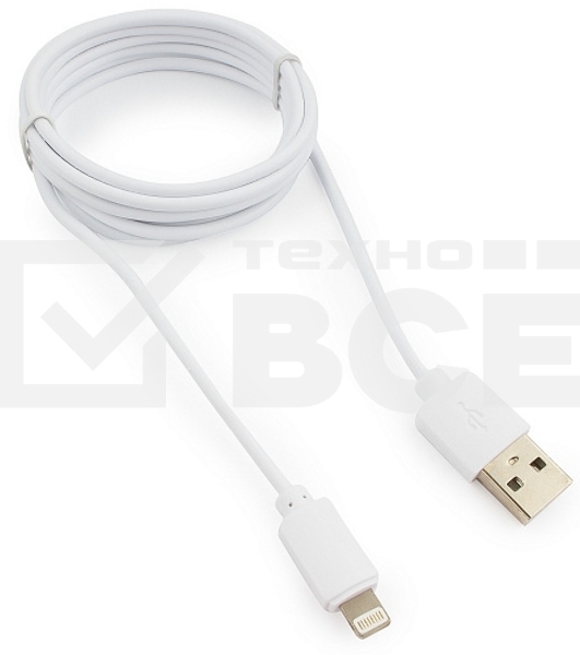 Кабель USB Гарнизон GCC-USB2-AP2-6-W AM/Lightning, для iPhone5/6/7, IPod, IPad, 1.8м, белый, пакет