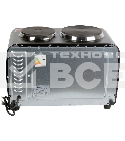 Мини-печь Великие реки Днепр-1, черный, 3200 Вт, 30 л, 2 конфорки