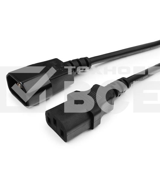 Кабель питания сист.блок-монитор Cablexpert PC-189-1-3M, 3м, C13-C14, 3x1кв.мм., черный, с заземлением