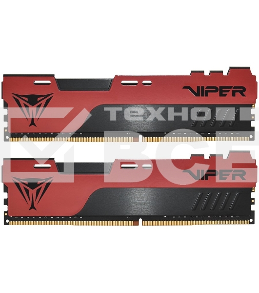 Оперативная память Patriot Viper Elite II, DDR4, 16GB (2x8 GB), 3200 MHz, CL18, радиатор, красный, чёрный