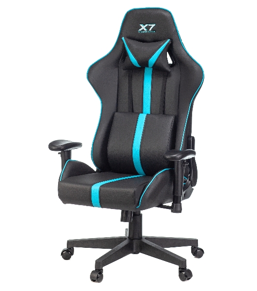 Кресло игровое A4Tech X7 GG-1200 черный/голубой искусственная кожа крестовина пластик