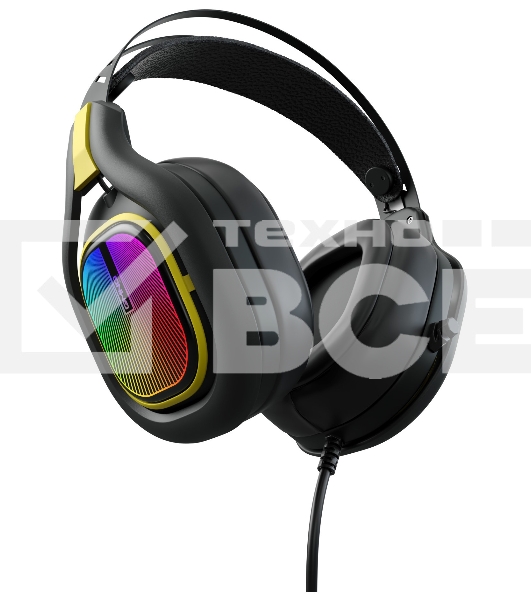 Наушники с микрофоном GMNG HS-L630G черный/желтый 2.2м мониторные оголовье (1533561)