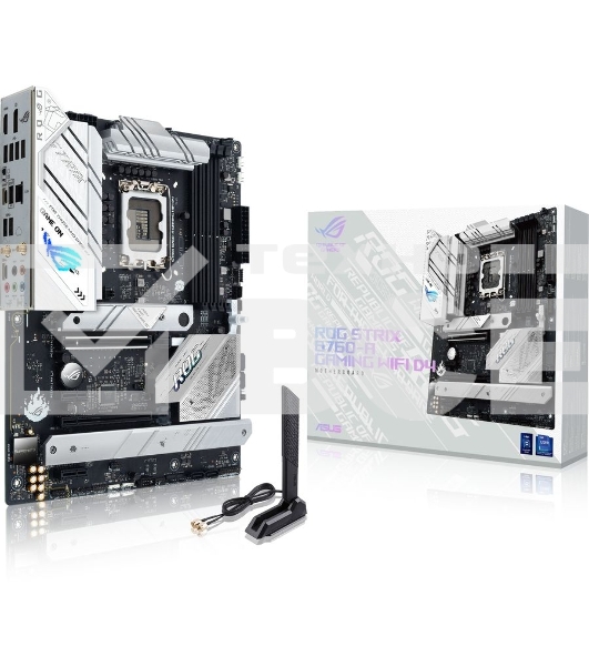 Материнская плата ASUS ROG STRIX B760-A GAMING WIFI, LGA 1700, Intel B760, 4xDDR5, 4xSATA, 3xM.2, 1xPCIe 5.0 x16, 1xPCIe 3.0 x4, 1xHDMI, 1xDP, 1x 2.5Gb LAN, 1xUSB-A 3.2 Gen 2, 2xUSB-A 3.2 Gen 1, 4xUSB 2.0, 5x3.5 мм, 7.1, Standard-ATX