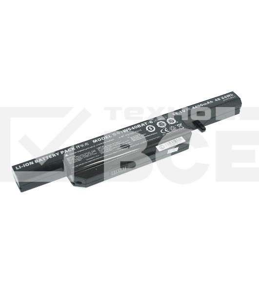 Аккумуляторная батарея для ноутбука DNS Clevo W540 11.1V 4400mAh W540BAT-6 черный