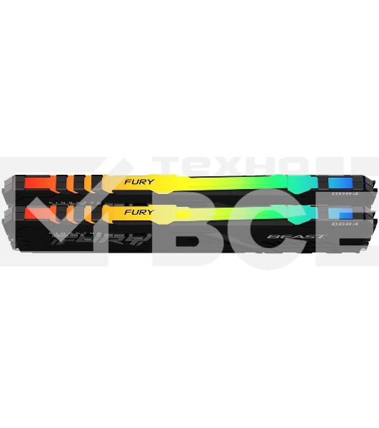 Оперативная память Kingston Fury Beast, DDR5, 32GB (2x16GB), 5600MHz, CL40, с радиаторами, RGB, черный