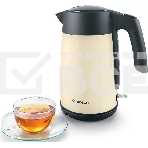 Чайник Bosch TWK7L467, 1.7л, 2400 Вт., нерж.сталь, покрытая эмалью, бежевый, шкала уровня воды, фото6