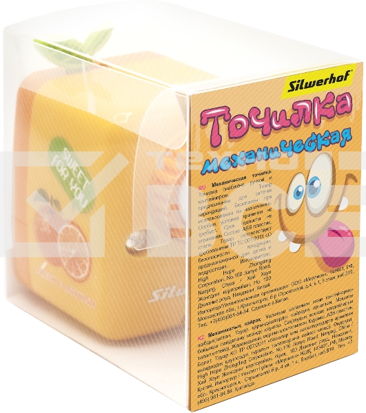 Точилка для карандашей механическая Silwerhof Vitamin C лимон Монстрики 1 отверстие пластик ассорти коробка