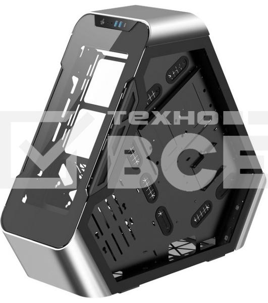 Компьютерный корпус JONSBO TR03-G Silver без БП, боковая панель из закаленного стекла, mini-ITX, micro-ATX, ATX, серебристый