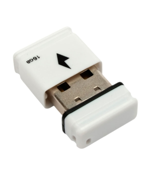 Флешка USB Gembird GFL-2.0-16mini, 16Gb, USB 2.0, R/W 30/15, белый