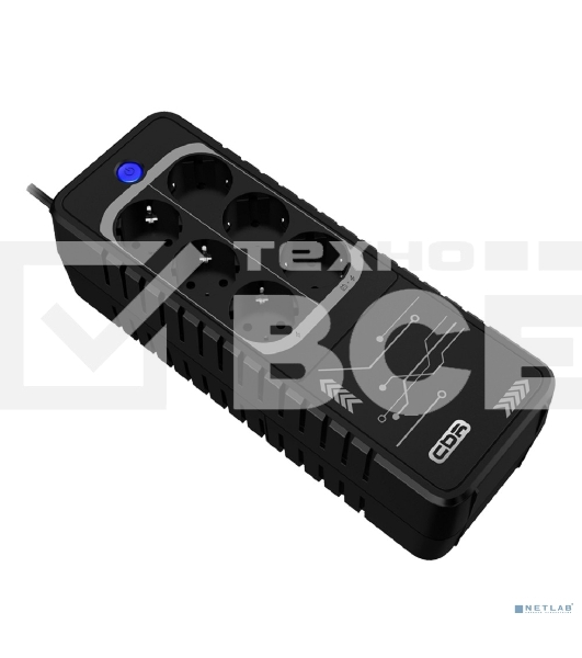 Источник бесперебойного питания CBR LGT-850H-6F-LDB Offline 850VA/480W 6Ah12V 6 x Shuko+ Breaker
