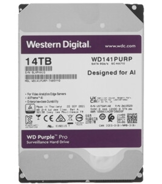 Жесткий диск HDD WD 14Tb 7200rpm SATA-III 3.5' Video Purple Pro 512Mb