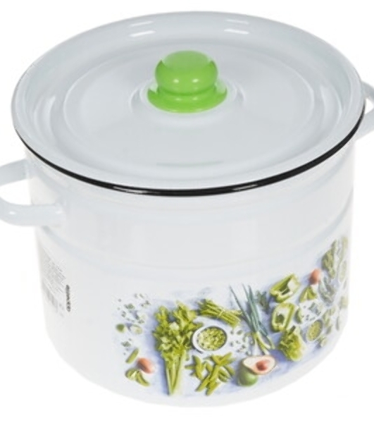 Кастрюля APPETITE 1с200с Свежая зелень эмал цил 9,0л